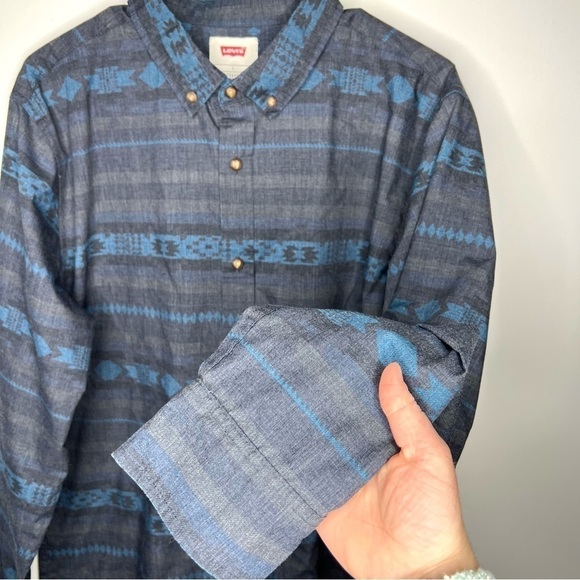 Men’s Levi’s Aztec California Baja Cali Printed Button Up Casual Top Shirt Large - Picture 4 of 11